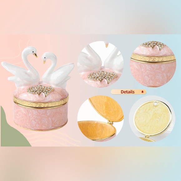 Elegant Swan Jewelry Trinket Box 💕 - Picture 2 of 7